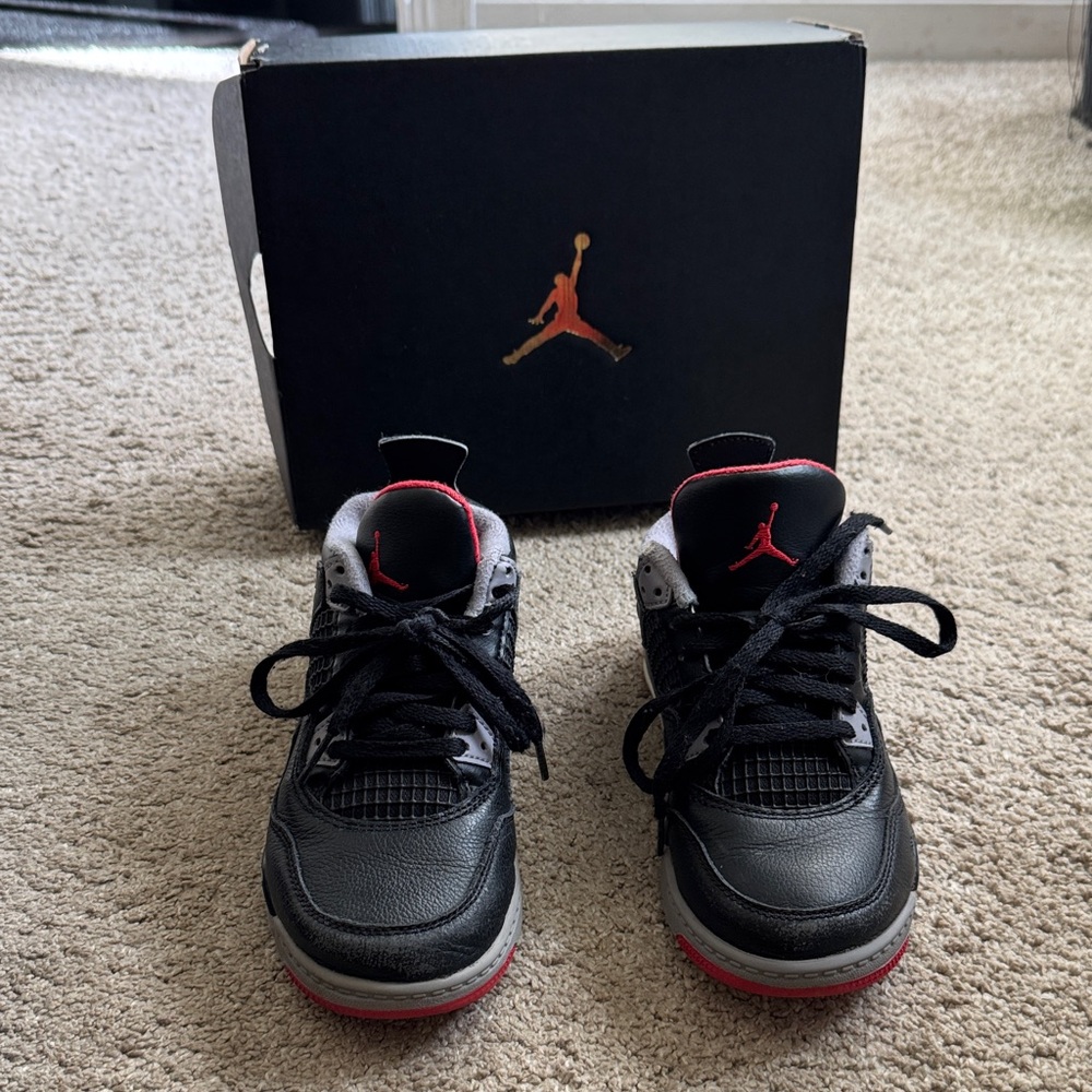 Jordan Kids Black and Red Sneakers